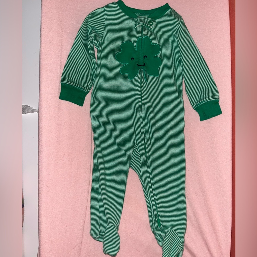 St. Patrick’s Day footie pajamas